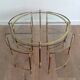 Round brass coffee table in neoclassical style