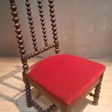 Napoleon III low chair in red velvet
