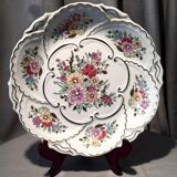 Pie dish or decorative porcelain dish with floral decoration
