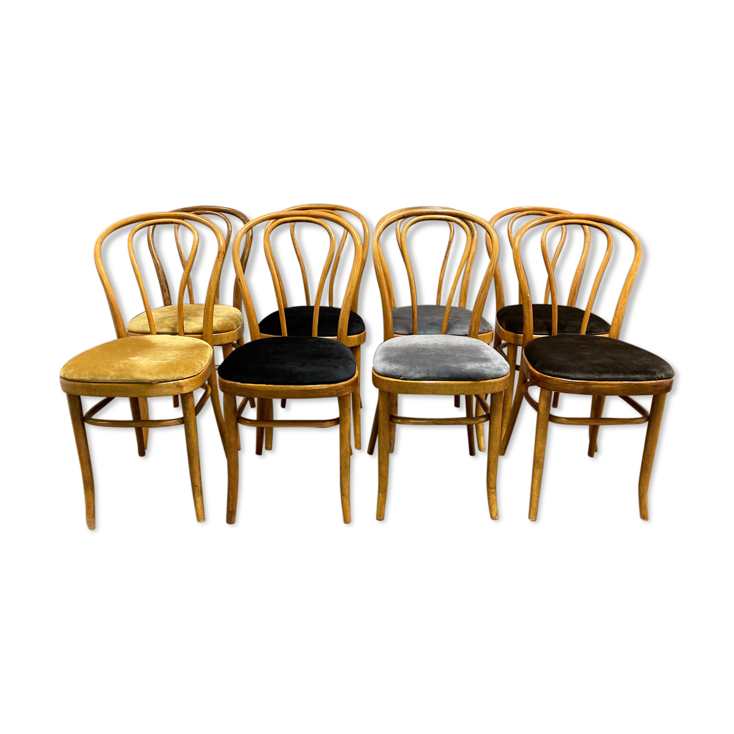 Set of 8 bistro chairs 1950