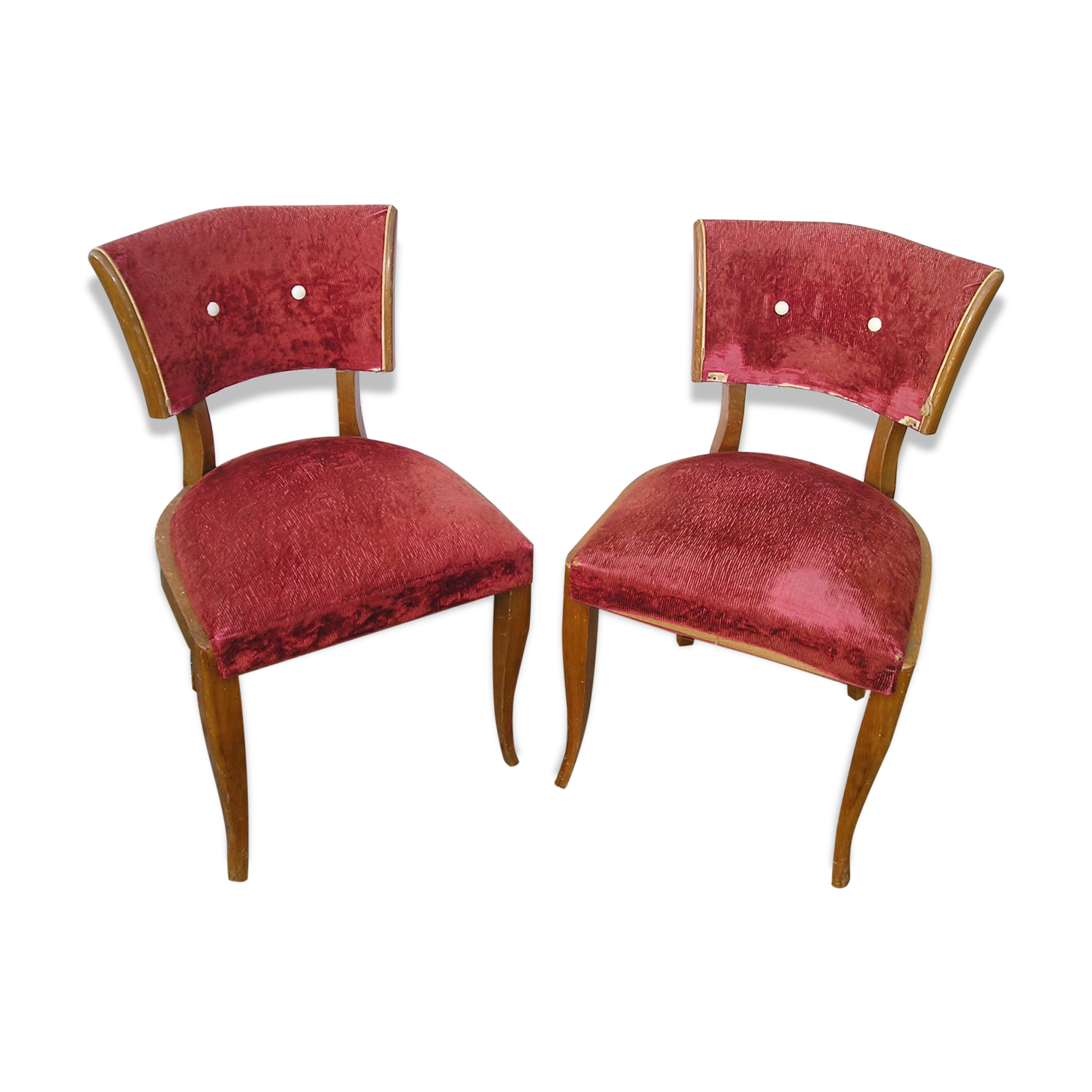 Paire de chaises en bois des années 50