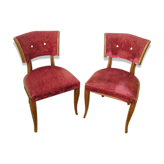 Paire de chaises en bois des années 50