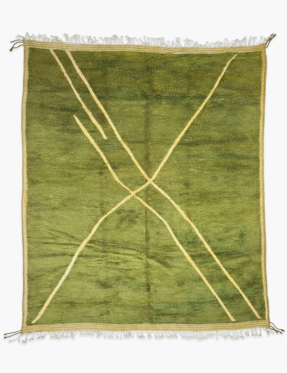 Green Beni Ouarain Rug - 416 x 320 cm