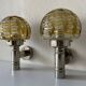 Rare pair of blown glass and chrome wall lights by Doria, 1960s, Germany.