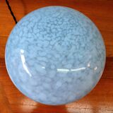 Art Deco table lamp in blue Clichy glass
