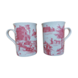 2 mugs motifs toile de Jouy