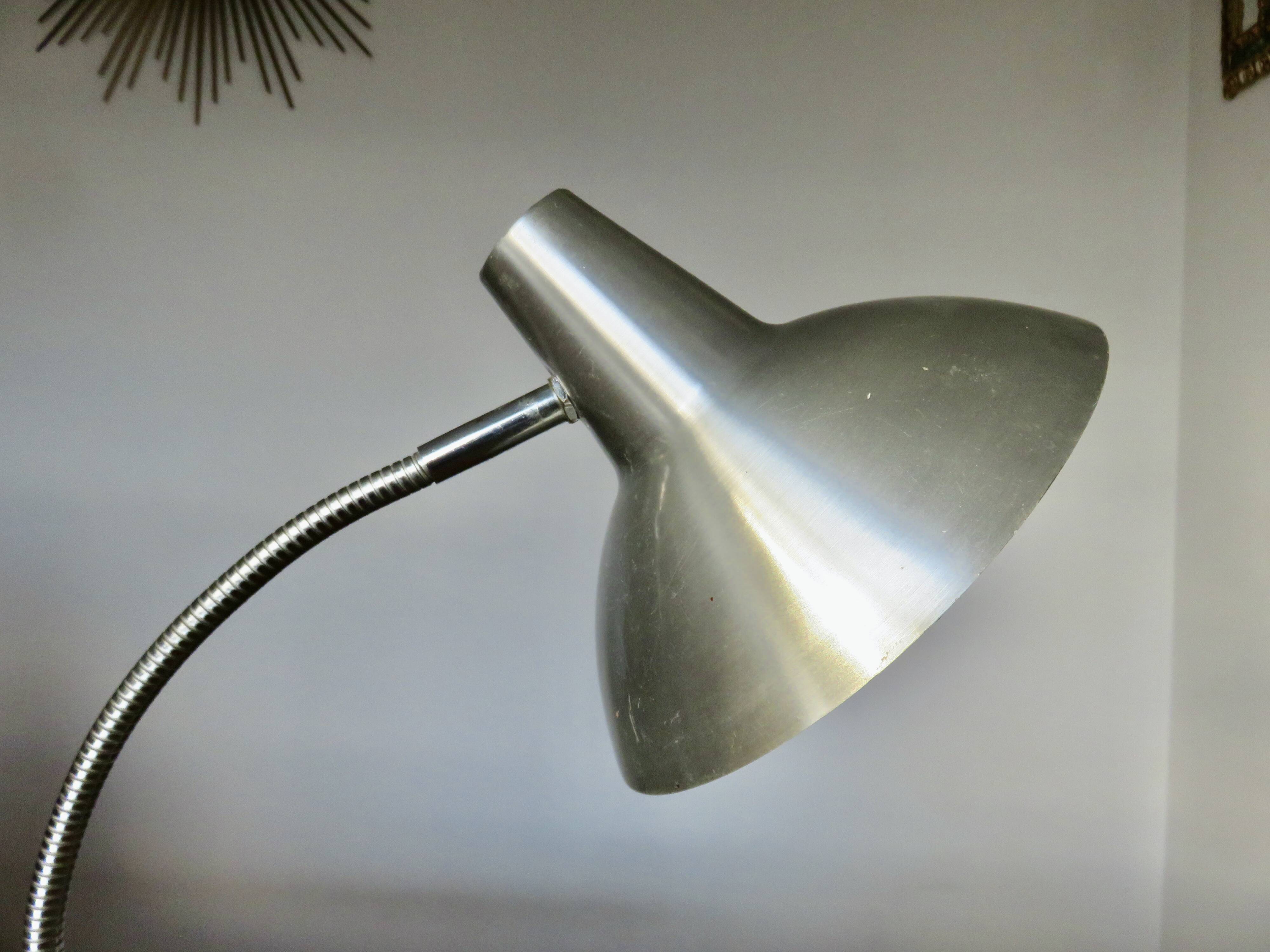 Lampe aluminor en métal chromé, années 60 70