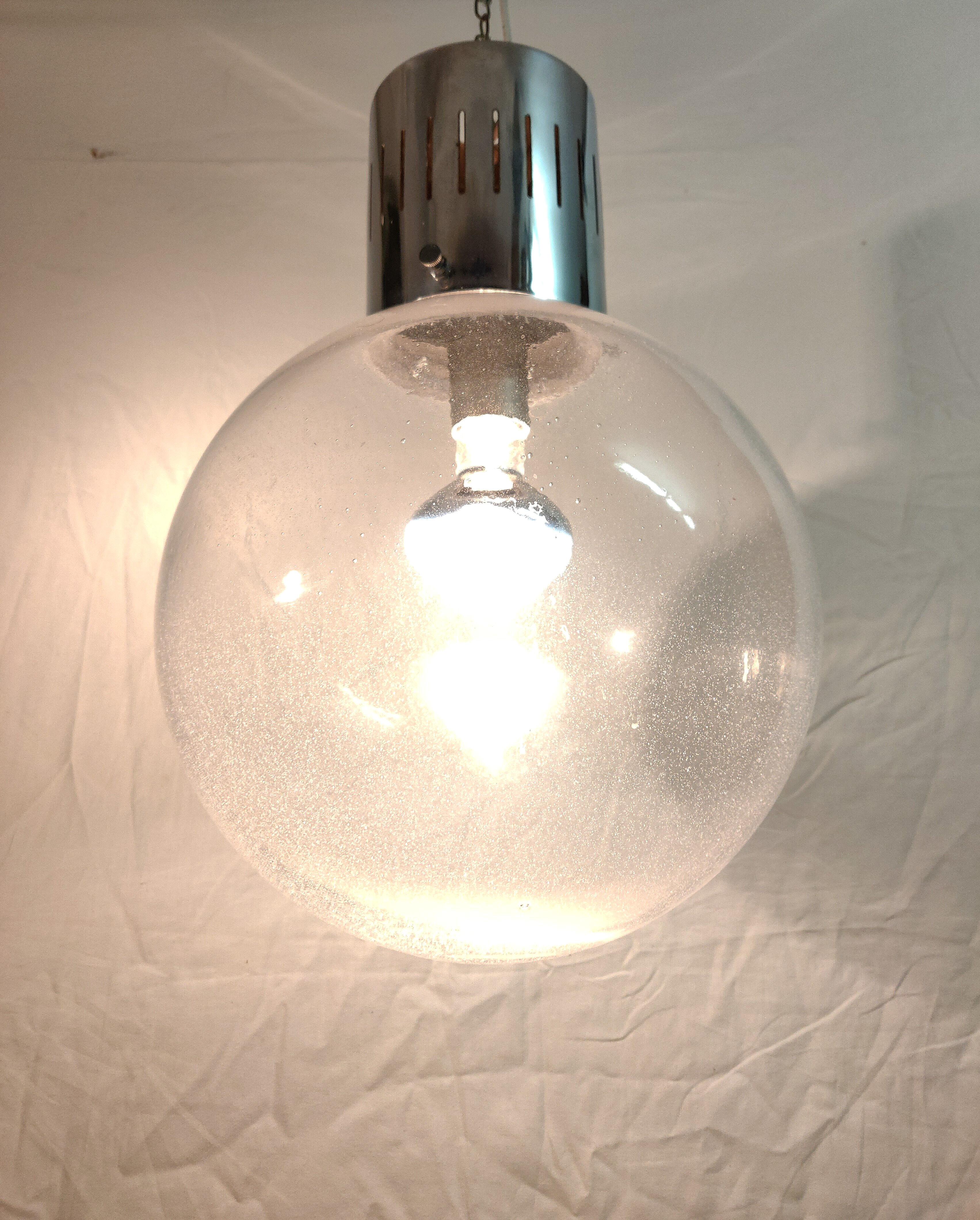 Globe 1970 blown glass bulb hanging