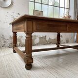 Solid walnut farmhouse castle table 1900 XXL