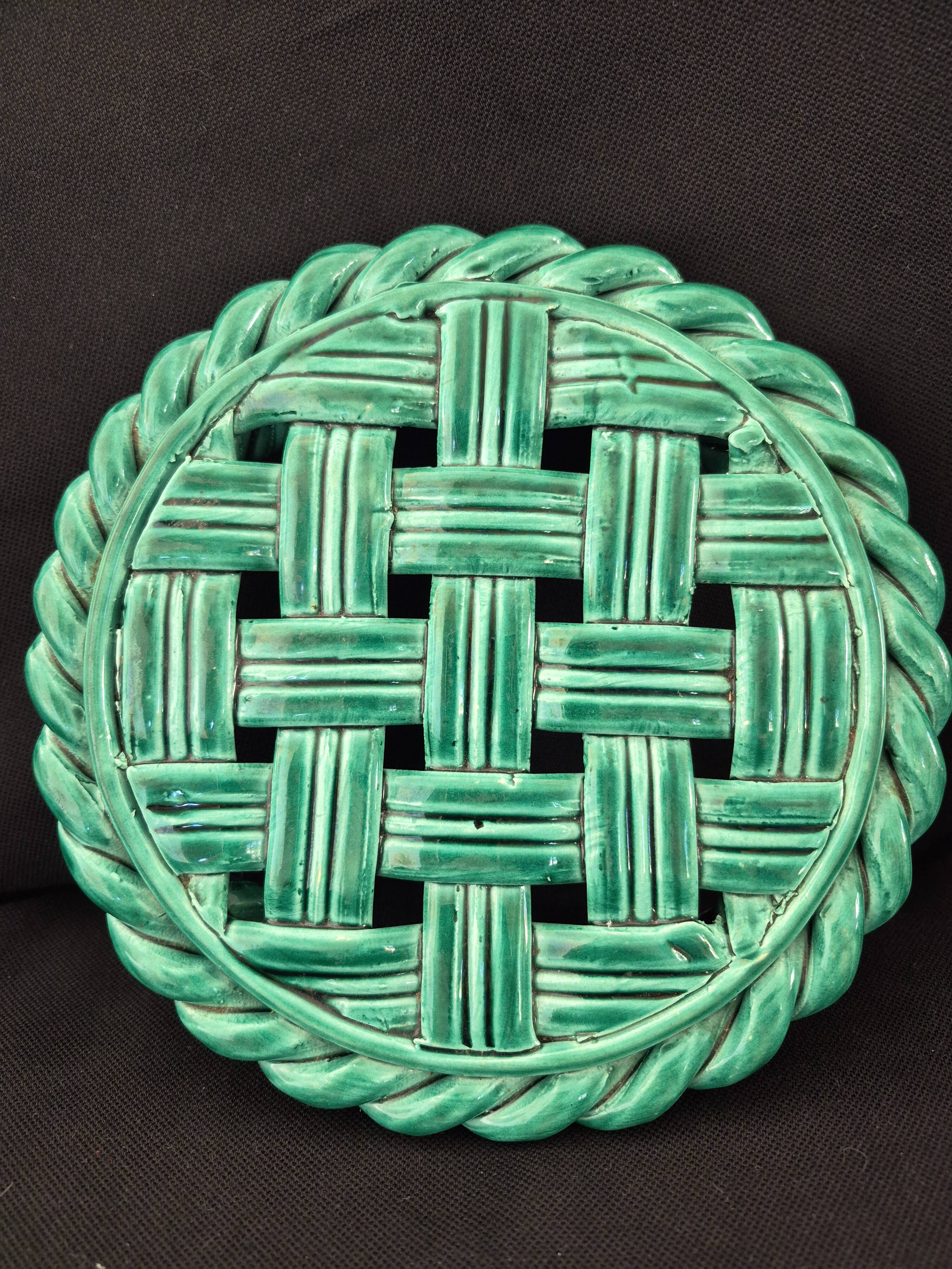 Varnished ceramic trivet Vallauris (A107-1)