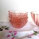 Rosaline service 5 cups and pink glass salad bowl