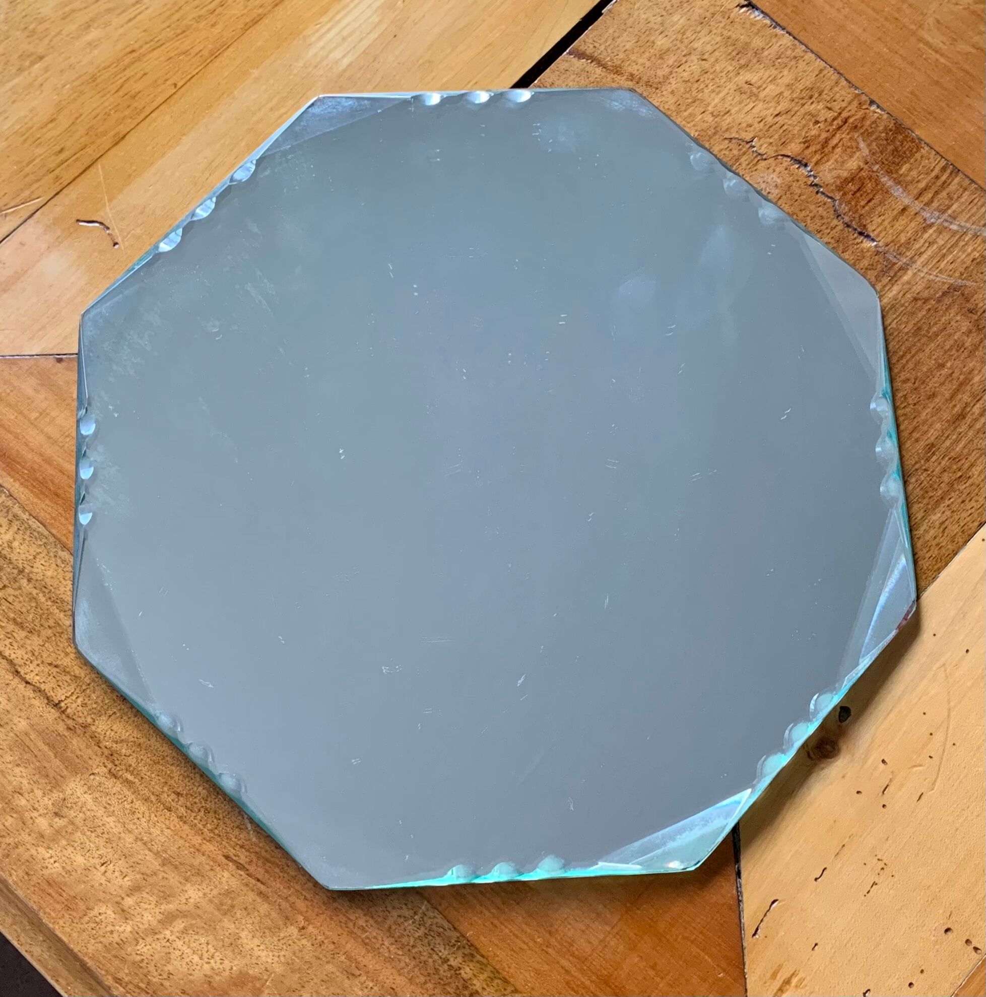 Small octagonal mirror beveled art deco  24x24cm