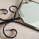 Wall coat rack in wrought iron and mirror 1950