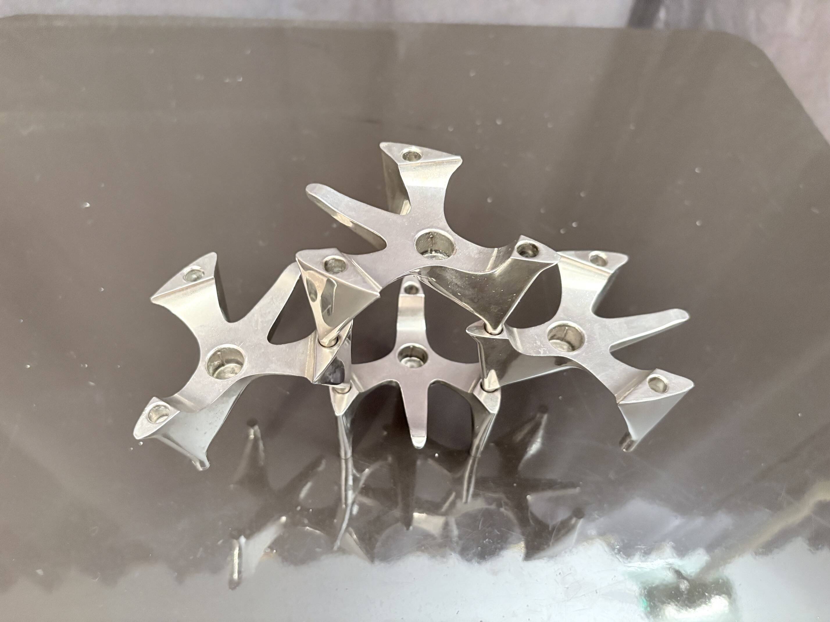 Set of four Space Age modular candlesticks, Hammonia Motard, Germany, 1970s