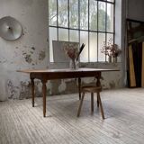 Walnut farmhouse table with swivel and extendable top