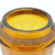 Art Deco vase, honey glass, Bohemia, Czechoslovakia, 1930s