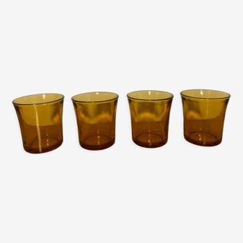 Lot de 4 verres ambrés Duralex