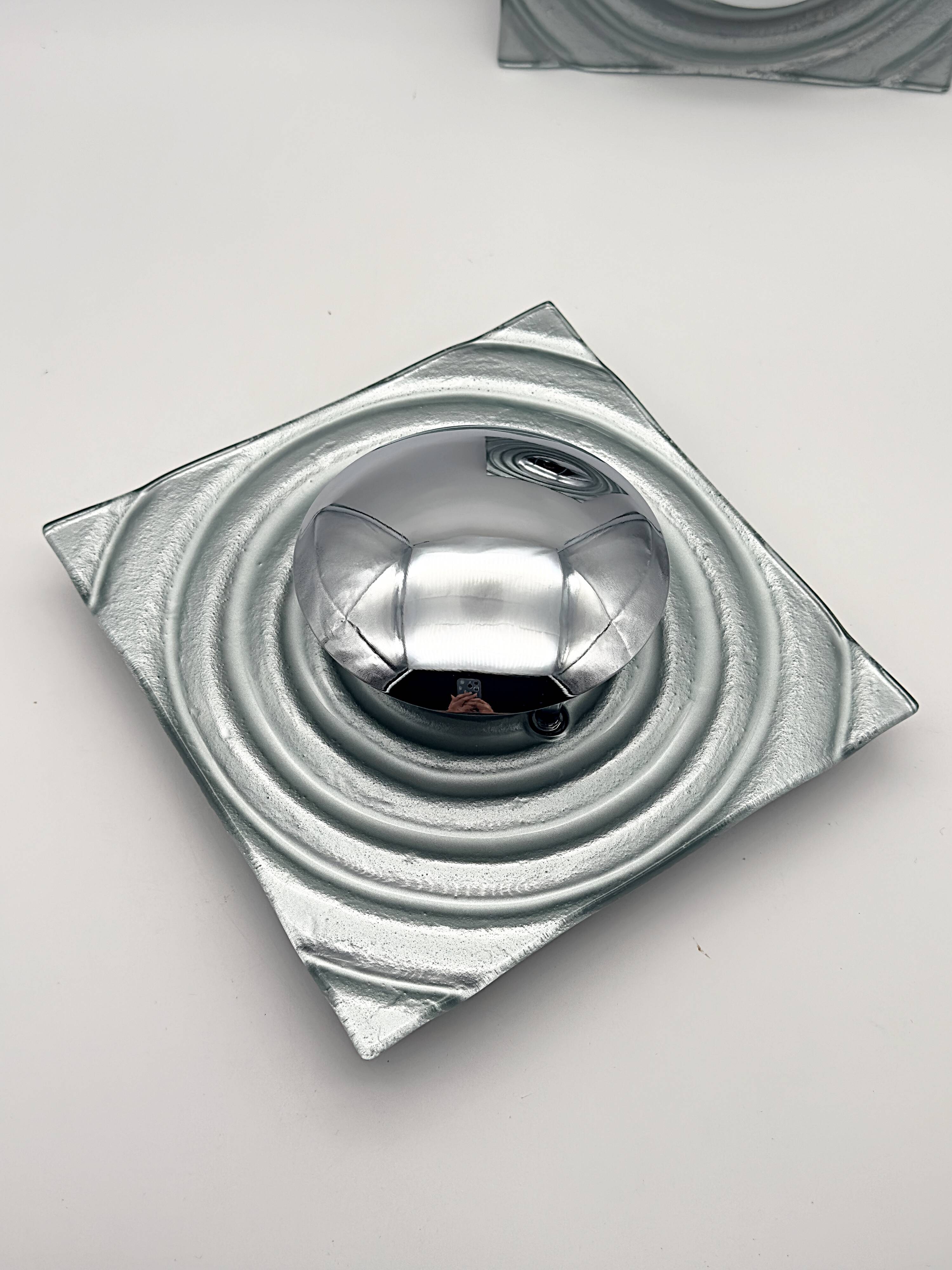 Set of 2 vintage 1990s Paul Neuhaus silver wall sconces