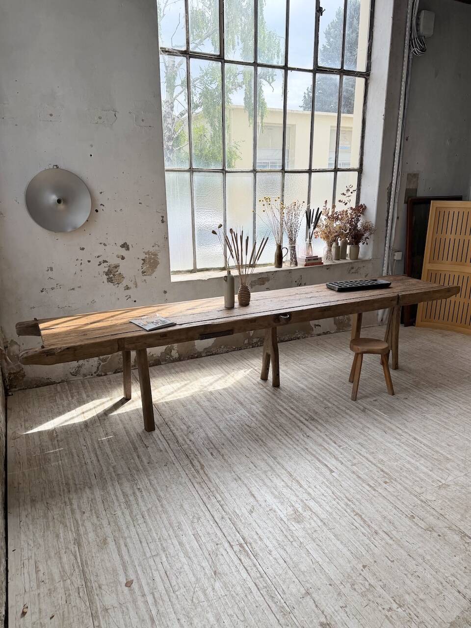 Brutalist popular art table XXL 3.5m/4m pine and oak
