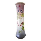 Vase rouleau Jugendstil en verre dépoli