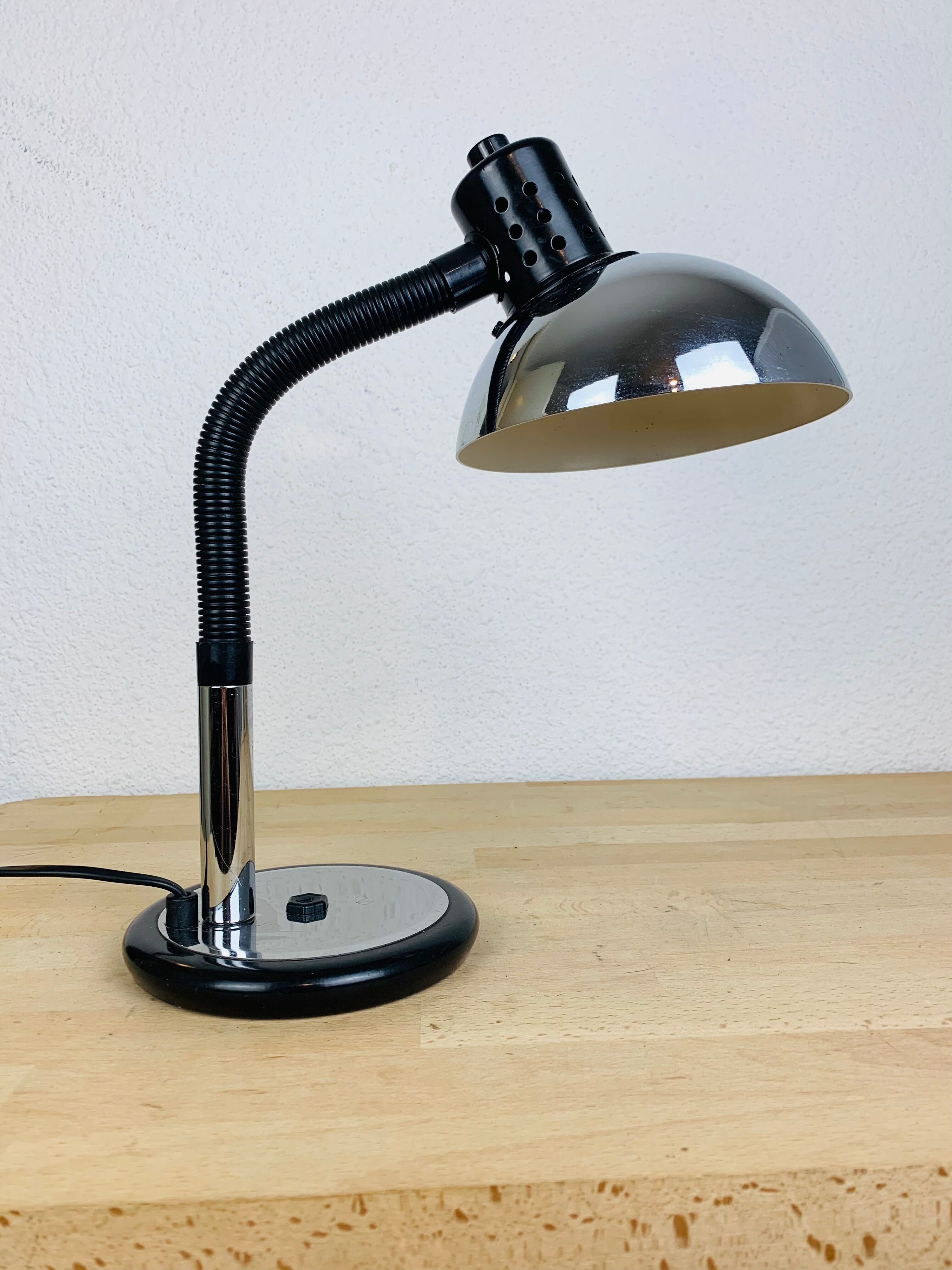 Aluminor chrome metal desk lamp