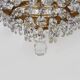 Large and antique chandelier, brass crown ceiling light, 7 tiers, 6 lights