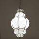 Amazing Large Venetian Lantern in Murano Reticello Glass, 1940s