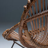 Mid-century chair in rattan, italy, 1950's
