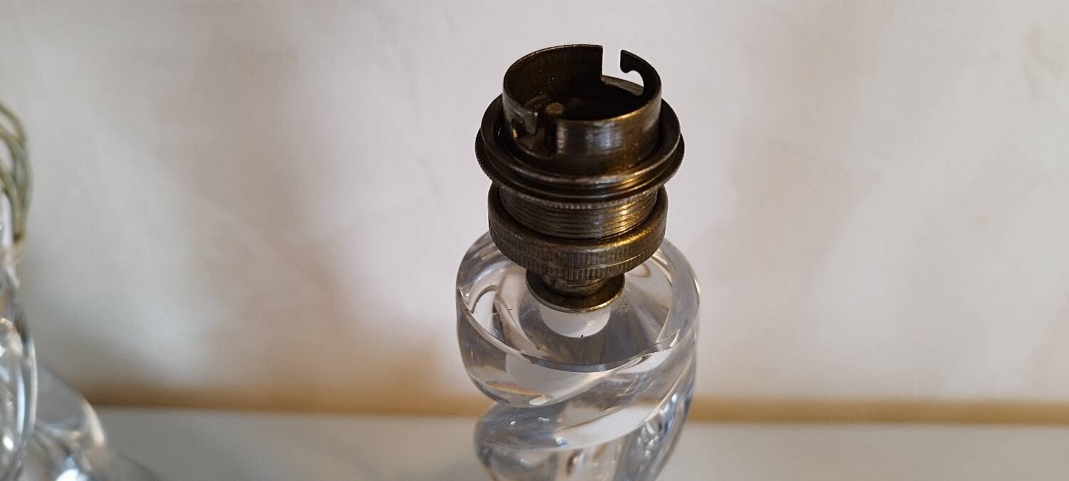 2 Lorraine crystal lamp bases