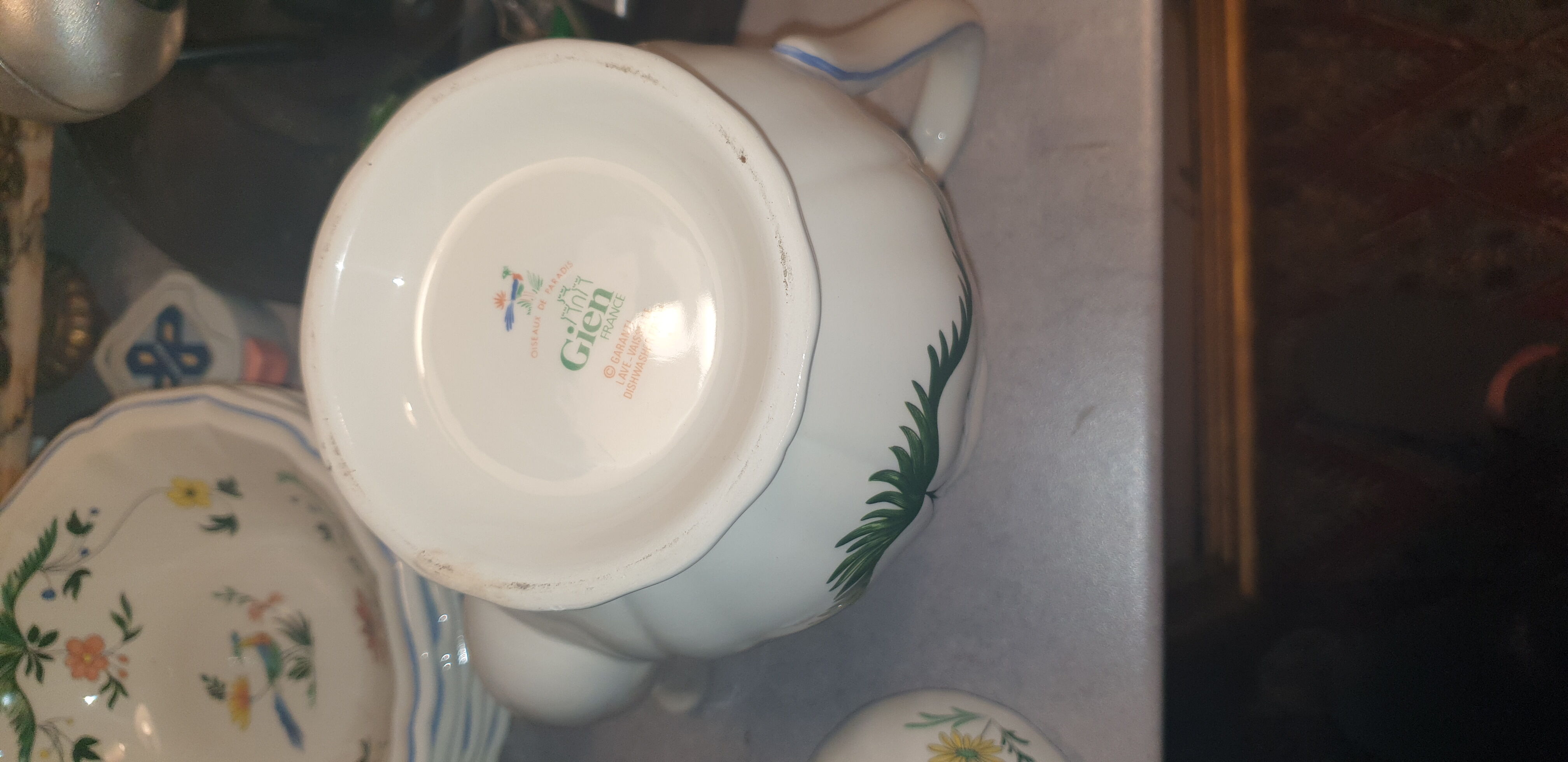 Coffee maker gien décor birds of paradise