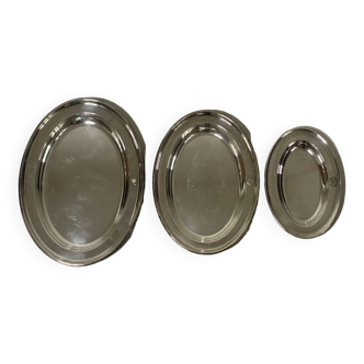 Ensemble de 3 plats en métal argenté Walker & Hall Sheffield 1930