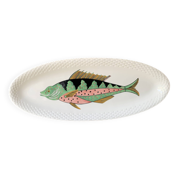 Grand plat à poisson Gien modèle Baie d'Halong
