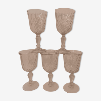 5 art deco wine glasses model "Rosaline"
