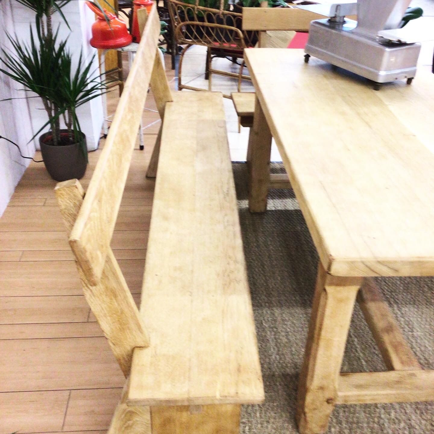 Farm table and 3 benches
