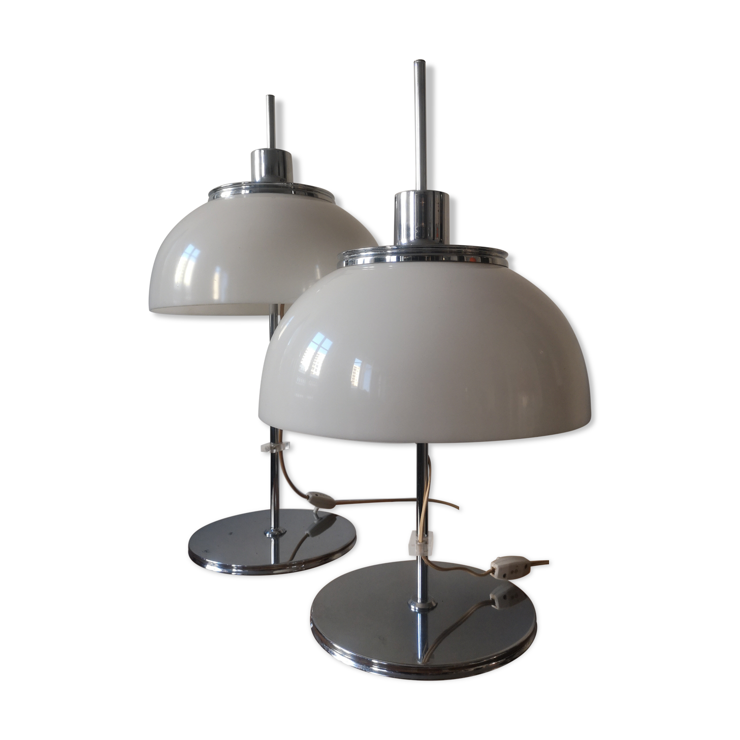 Paire de lampes de table champignon par Harvey Guzzini, 1970
