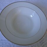 HOLLOW DISH ROUND PORCELAIN FINE MANUFACTURE ROYALE WHITE EDGES DORES