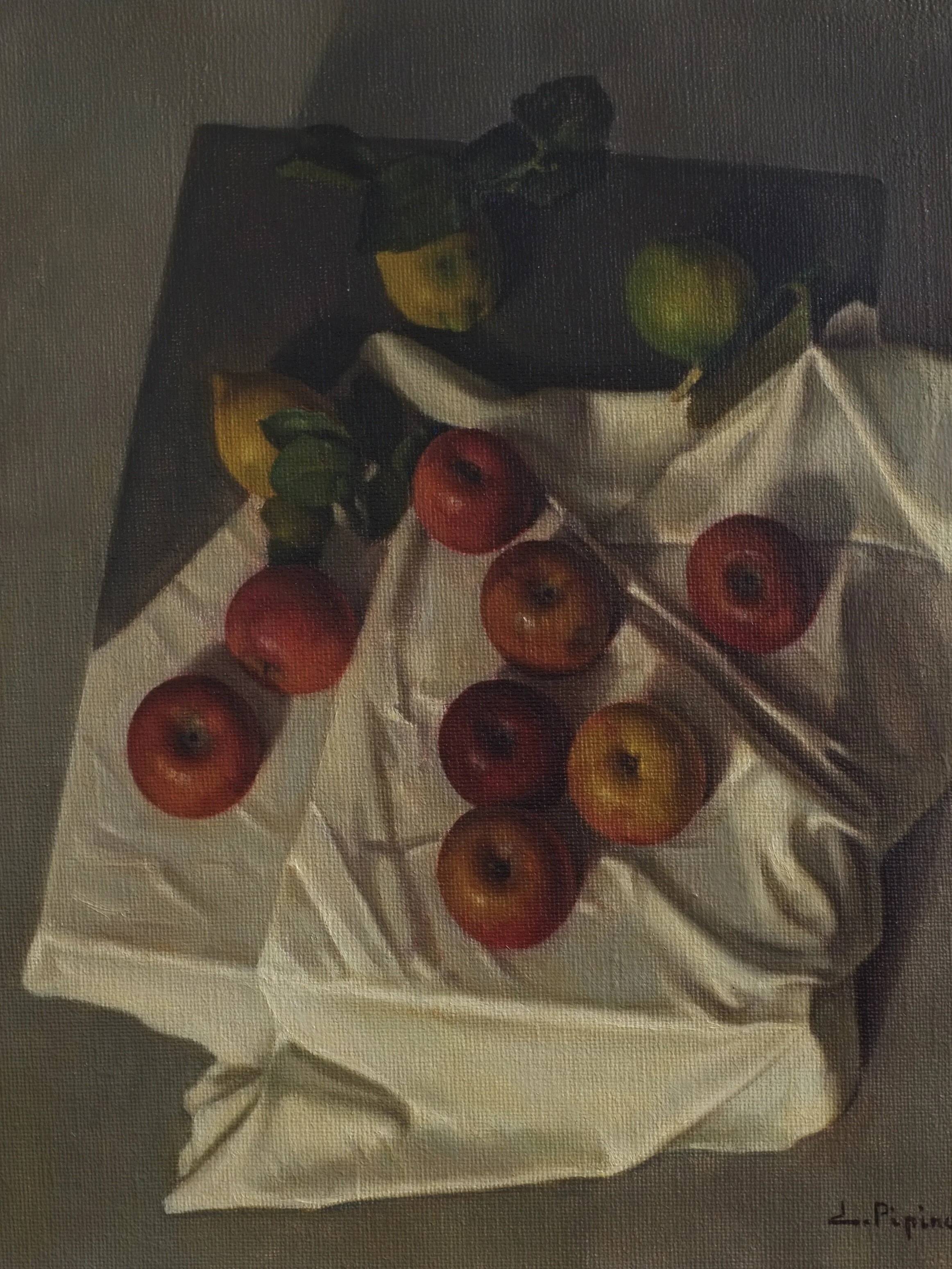 Vintage realism still life oil painting by Pipino | Italy