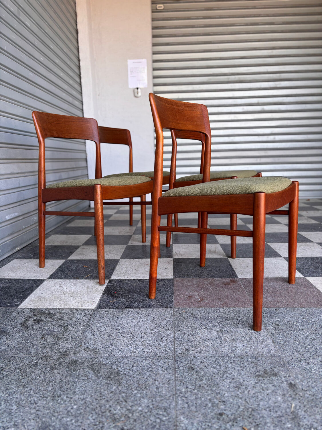 Set of 4 Danish teak chairs