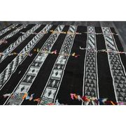 1970s Vintage Turkish Oushak Handmade Wool Cotton Black Runner Rug 169x190