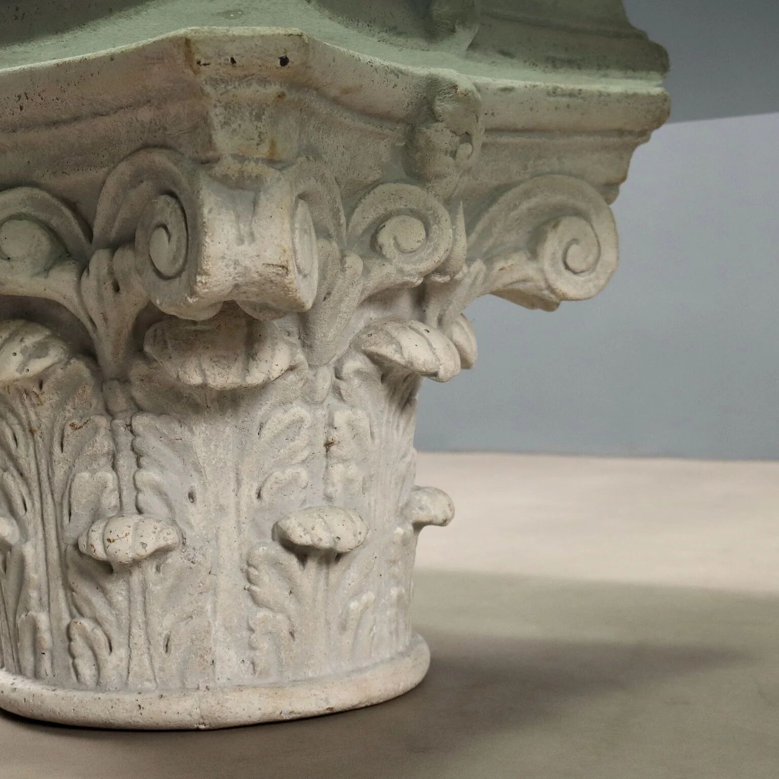 Small antique table in glass and stoneware, Italy, 20th century.