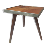 Sellette tripode en bois et laiton