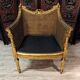Fauteuil De Bureau Louis XVI Canné En Bois Doré