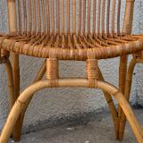 Chair and armchair in vintage rattan 1950