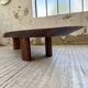 Table basse années 50 plateau bois exotique XXL