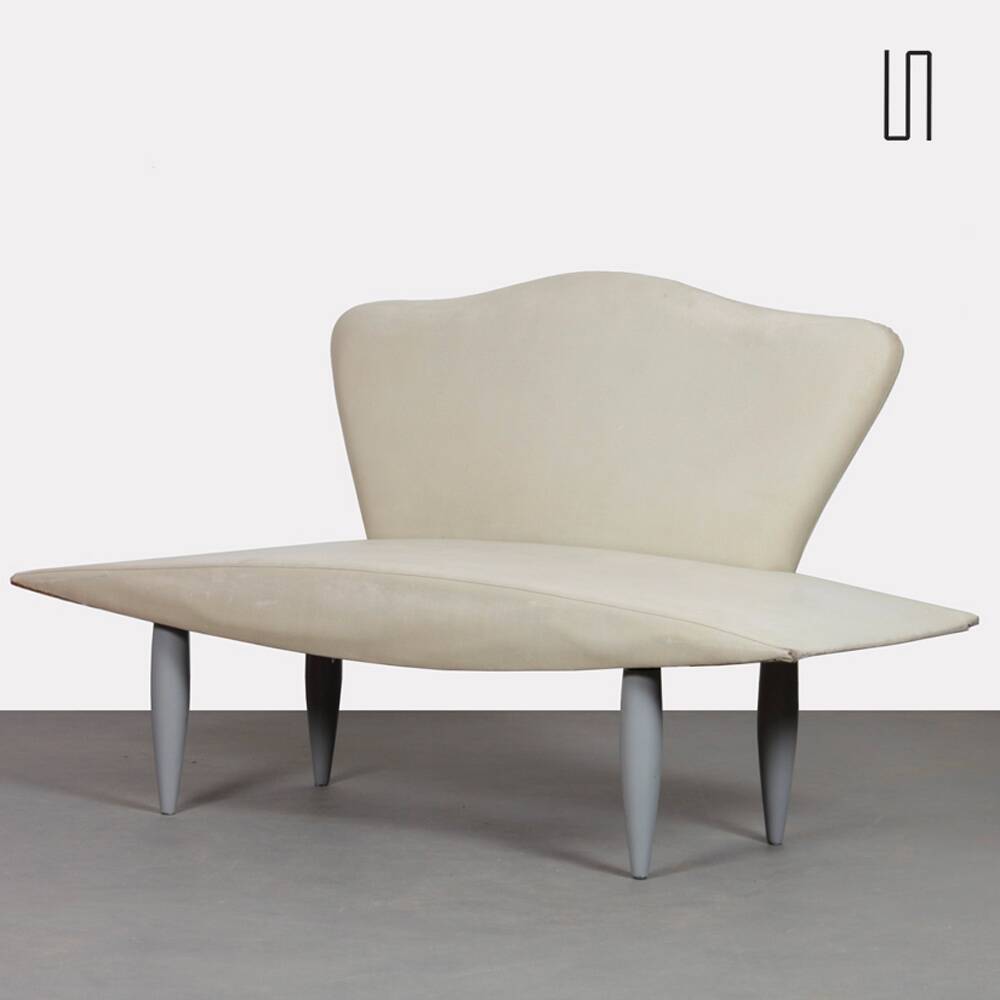 Faux leather bench from the 1980s