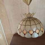 Lampe suspendue vintage en nacre
