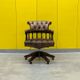 Vintage Chesterfield Revolving Captain's Chair with Brow Leather Upholstery