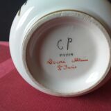 Porcelain planter decorates Paris polychrome flowers or Mehun Albert Pillivuyt