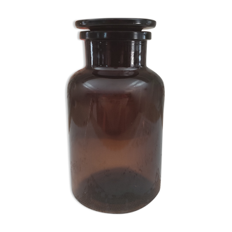 Apothecary bottle in amber glass with cap