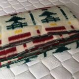 Wool blanket 230 X 250 geometric patterns and 70's fir trees
